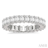 3 ctw Eternity Emerald Cut Diamond Wedding Band in 14K White Gold